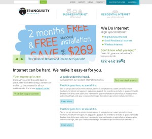 New Tranquility Internet Website Design